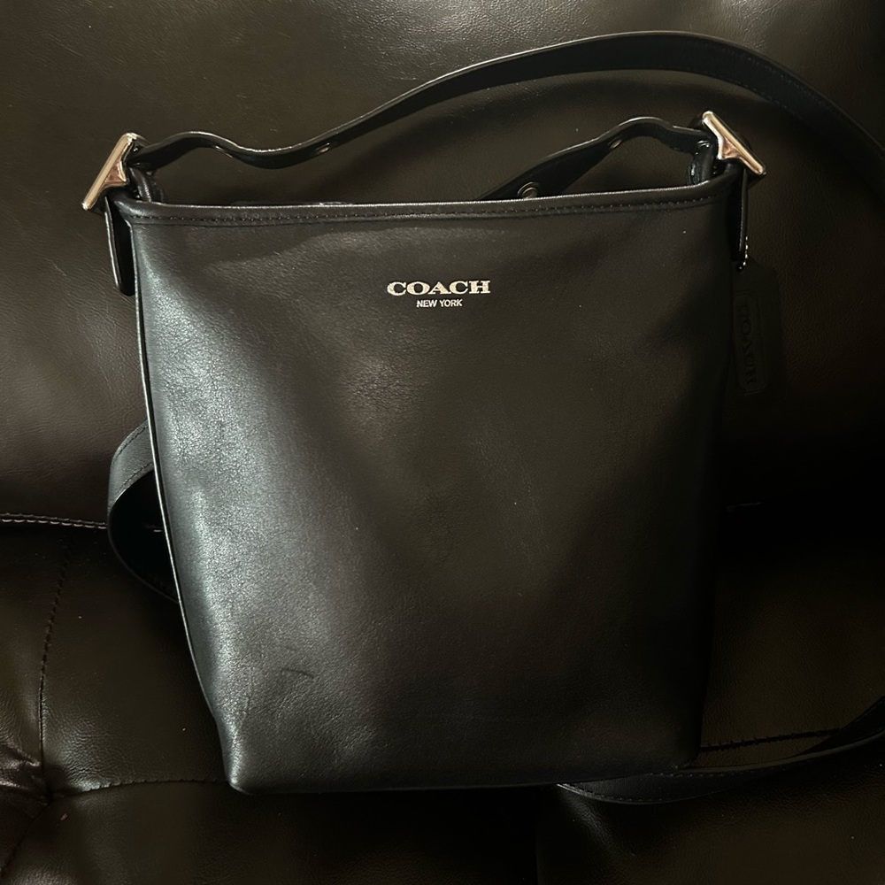 Coach legacy mini duffel bag 19901 black leather cross body